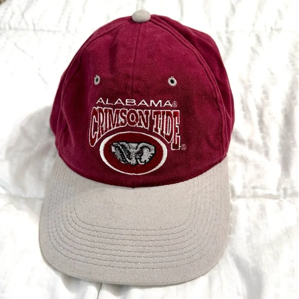 Vintage Alabama Crimson Tide Hat –Red & Gray Signature Collection Adjustable Cap